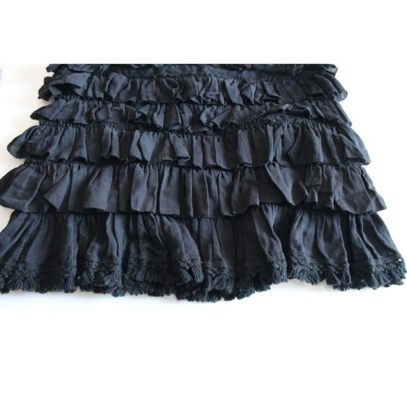 Anine Bing Cotton Layered Skirt Black Size Medium Revolve - Picture 6 of 7